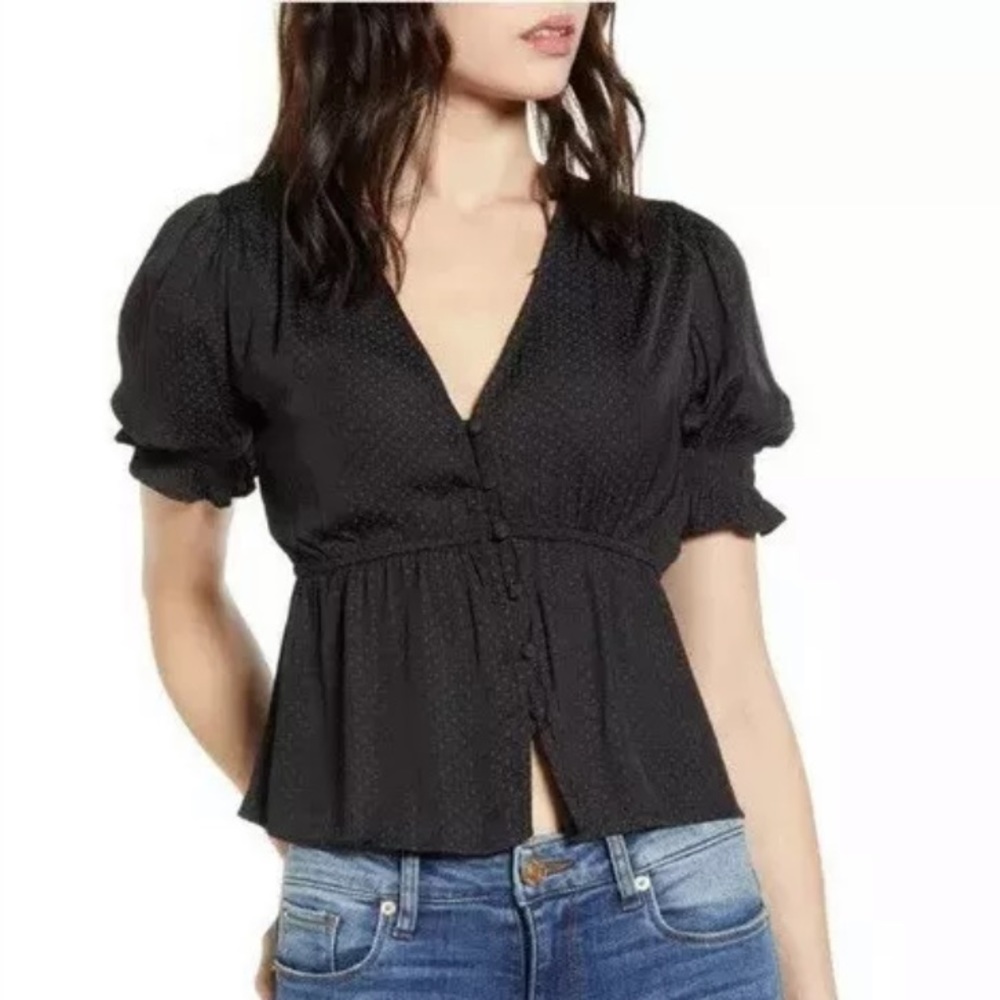 FINAL🚨DONATING SOON‼️ NWT Ten Sixty Sherman Shirred Sleeve Jacquard Top